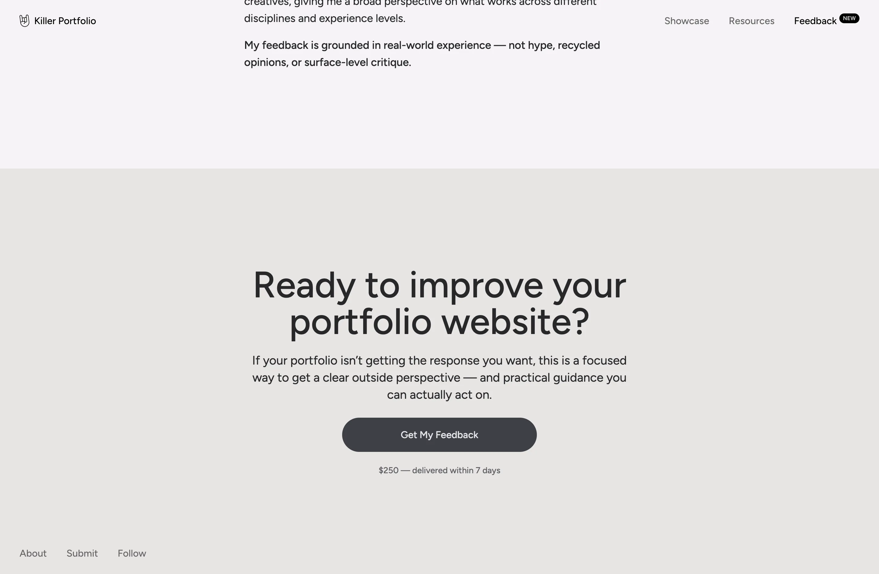 Strong call to action