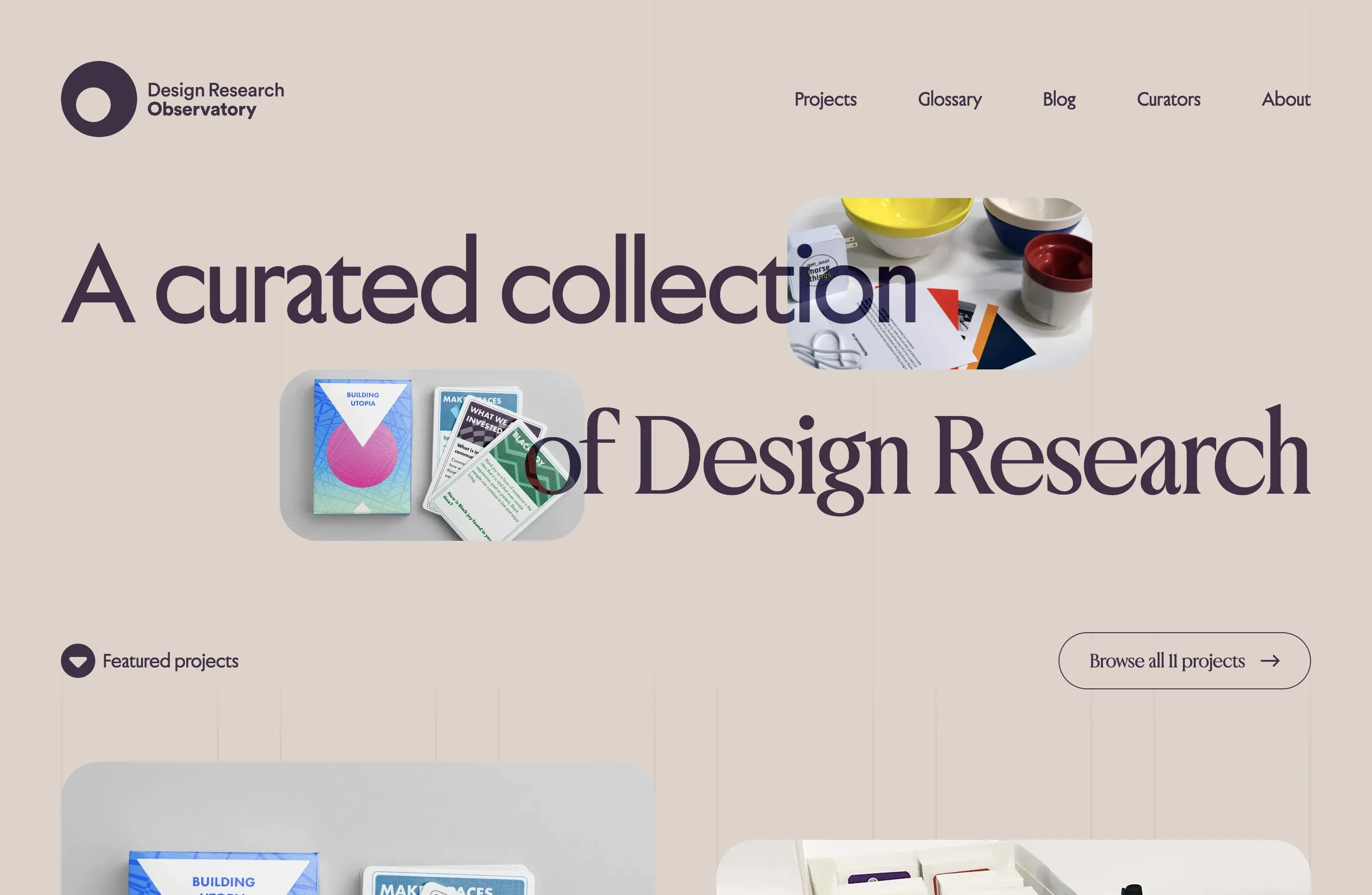 A bespoke editorial website for curating design research