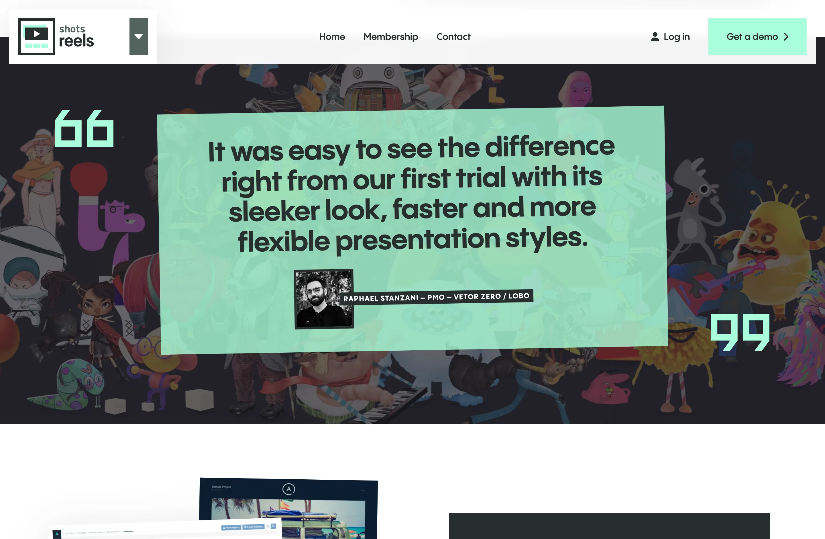 Showing off customer testimonials