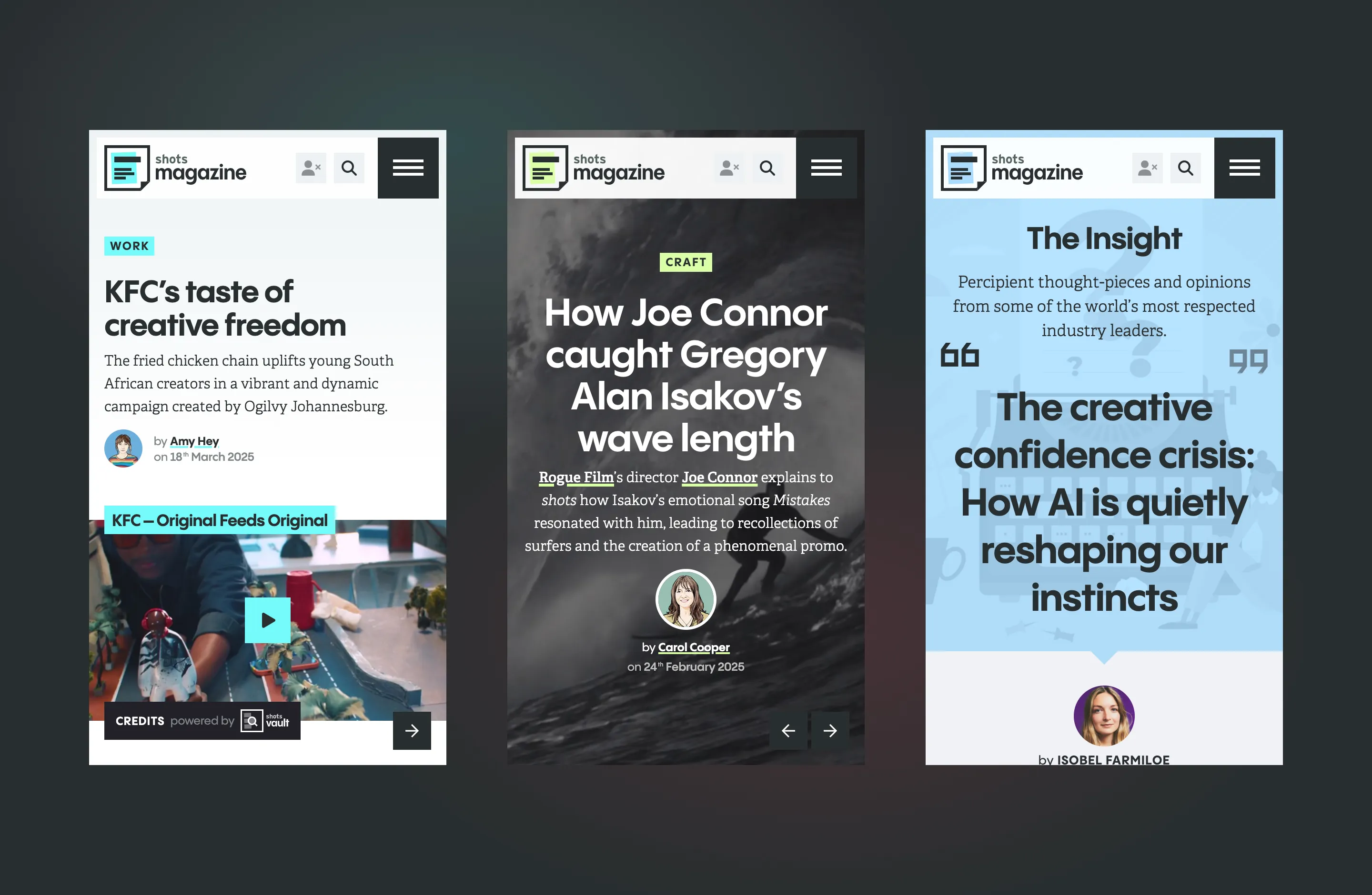 Mobile post views for editorial articles